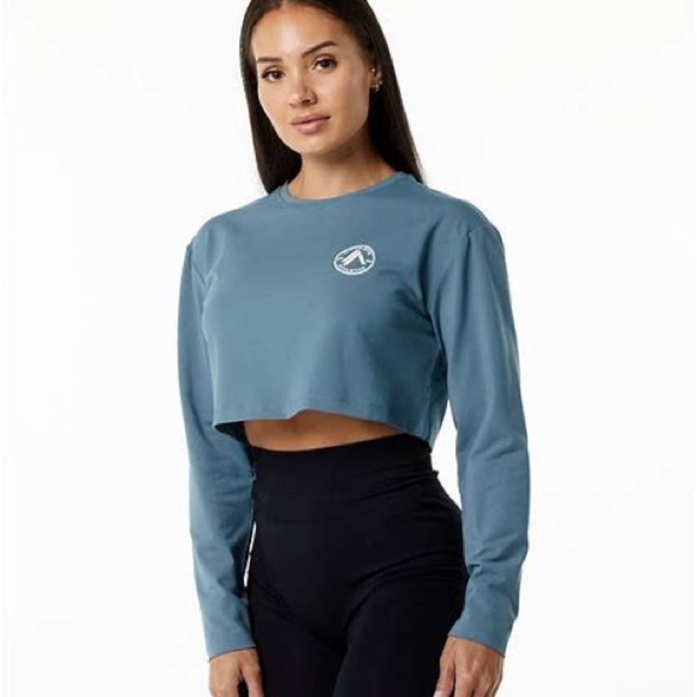 Alphalete Core LS Crop - Atlantic Blue